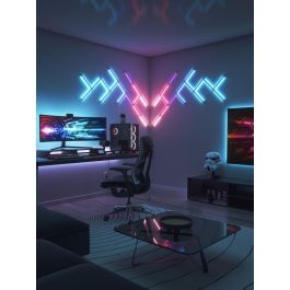 Nanoleaf Lines Squared Expansion Pack 3PK Luces LED Inteligentes Modulares RGBW para Decoración y Ambiente con Sincronización de Música y Pantalla