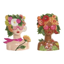 DKD Home Decor Macetero Tropical Multicolor Cerámica 17 x 35 x 27 cm (2 Unidades) Precio: 108.9899998. SKU: B1BMC786SL
