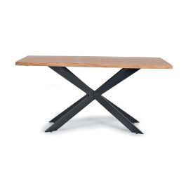 Giner y Colomer Mesa de Comedor Acacia Natural con Patas de Metal Negro 180 cm