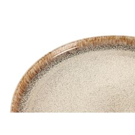DKD Home Decor Plato Horeca Gres Esmaltado Beige 27cm Apto Microondas y Lavavajillas (4 Unidades)