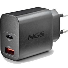 NGS Cargador Pared GaN ERA30WBLACK 30W 2 Puertos USB-C y USB-A Ultrarrápido