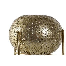 Portavela Oriental DKD Home Decor Dorado 24 x 20 x 24 cm