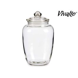 Vivalto Bote de Vidrio Hermético 2.3L - Almacenamiento Transparente 15x23.8x15 cm (8 Unidades)