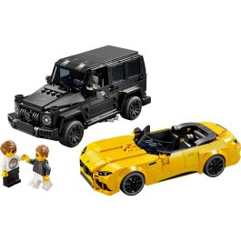 LEGO 76924 Speed Champions Mercedes-AMG G 63 y SL 63 - Pack Doble Coches de Juguete Construible Negro y Amarillo