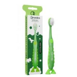 NORDICS ORAL CARE 6.900 Cepillo Dental Niños 2+ Años Ultrasuave Dinosaurio Verde Filamentos 0.08mm Mango Silicona Reciclable Precio: 4.49999968. SKU: B14XSHRDBS