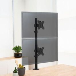 TooQ DB1233TNV-B Soporte de Mesa para 2 Monitores 13-32'' hasta 8kg por brazo, Giratorio, Inclinable, Vertical, Negro