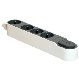 Chacon Protector contra sobretensiones 4x16A con interruptor de color gris