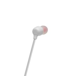 JBL JBLT125BTWHT Auriculares In-Ear Inalámbricos con Micrófono Bluetooth 5.0, 16h Batería, Pure Bass, Carga Rápida, Blancos