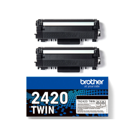 BROTHER pack de 2 cartuchos deToner negro de larga duracion tn2420twin/TN2420TWIN