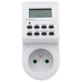 Tibelec Programador Digital Diario y Semanal, 3600W 230V, 10 Programas, con Tecla Aleatoria y Batería de Respaldo