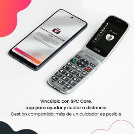 SPC 2334N Polaris Teléfono Móvil para Personas Mayores 4G Botón SOS, Compatible SPC Care, Teclas Grandes, Audífonos y Base de Carga Negro