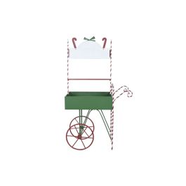DKD Home Decor Carro Decorativo de Navidad Tradicional Metálico Desmontable Verde Rojo para Hogar Alto 166.5 cm Ancho 93.5 cm Largo 53.5 cm