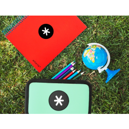 Antartik Plumier Escolar Doble Cremallera Color Menta 28 Piezas