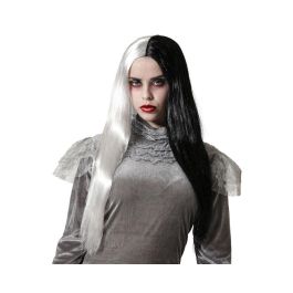 Peluca Vampiresa Blanco Y Negro Larga Lisa Morena Adulto Halloween 60cm Precio: 3.88999996. SKU: B1GCMP44XJ