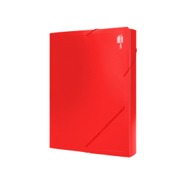 Liderpapel Carpeta Portadocumentos Polipropileno DIN A4 Lomo 50 mm Rojo Cierre Gomas 2 Bolsillos CD Capacidad 200 Hojas