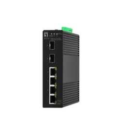 LevelOne IGS-2106 Switch Gestionado L2, 6 Puertos (4x Gigabit Ethernet RJ45, 2x SFP), Industrial IP30, Negro