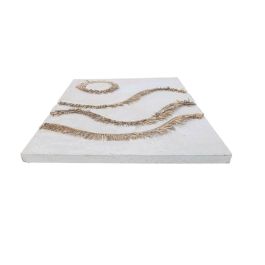 DKD Home Decor Decoración Pared Scandi Blanco Natural MDF y Fibra 120x80x5 cm