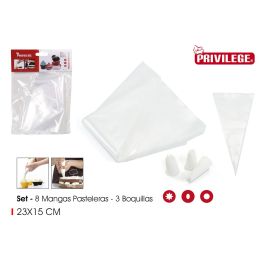 Set de 8 Mangas Pasteleras con 3 Boquillas Privilege (24 Unidades) Set de 8 Mangas Pasteleras con 3 Boquillas Privilege (24 Unidades)