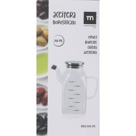 La Mediterranea Aceitera Cuadrada de Borosilicato con Tapa de Metal 750 ml (12 Unidades)