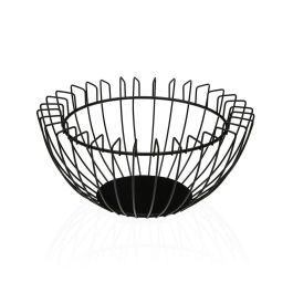 Frutero Versa Negro Metal Acero 26 x 12 x 26 cm