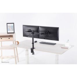 Neomounts Full Motion Dual Desk Mount (Clamp & Grommet) For Two 10-32" Monitor Screens, Height Adjustable - Black Neomounts Full Motion Dual Desk Mount (Clamp & Grommet) For Two 10-32" Monitor Screens, Height Adjustable - Black