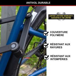 Candado plegable para bicicleta - MASTER LOCK - 8335EURDPRO - Acero endurecido, 4 llaves, soporte incluido