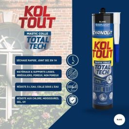 Cyanolit AUC3045203003004 Adhesivo fijador y sellador Total Tech Blanco Cartucho 290 ml Multimaterial Impermeable y flexible