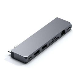Satechi Pro Hub Max para MacBook Pro con USB-C PD 96W, HDMI 4K 60Hz, Gigabit Ethernet, USB-A 3.0, SD/MicroSD, USB-C Data, Audio 3.5mm