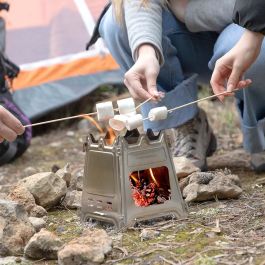 Hornillo de Acero Desmontable para Acampada Flamet InnovaGoods Hornillo de Acero Desmontable para Acampada Flamet InnovaGoods