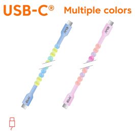 Club3D Lifestyle Perlen-Kabel USB-C a USB-C PD 60W 480 Mbps 2 m Cable Azul y Verde para Datos y Carga Rápida