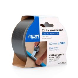 Edm Cinta Americana Plata 50 mm x 10 m Extra Fuerte Resistente a la Intemperie