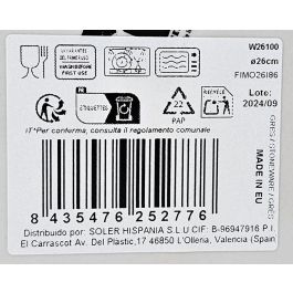 La Mediterranea Plato Llano 26 cm Adhara Monaco Brillo (6 Unidades)