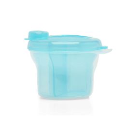 KioKids Dosificador de Leche en Polvo Giratorio, 3 Compartimentos Semitransparentes, Azul, para Bebés +0 Meses, Soft Nordic