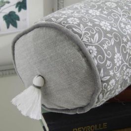 Today TOD1700240621365 Cojín Polochon CHARME Estampado Capuchino Gris Oscuro 45 x 15 cm