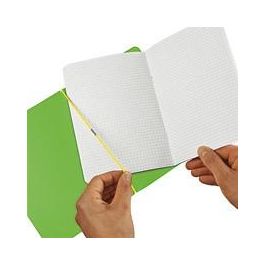 Herlitz 11361540 Cuaderno Notizheft my.book flex A6, 40 hojas, papel cuadriculado, 80g/m², verde/amarillo