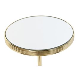 DKD Home Decor Mesita Auxiliar Glam Dorado Laton Espejo 42.5 x 49 x 42.5 cm