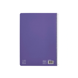 Liderpapel Cuaderno Espiral DIN A4 Tapa Dura 80 Hojas 90gr Cuadro Pautado 2,5mm Lila
