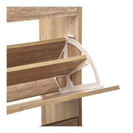 5Five Zapatero de madera natural 115 x 60 x 24 cm con 3 estantes para 18 pares de zapatos