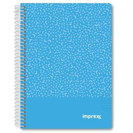 IMPREX Cuaderno Espiral Tapa PP A5, 80 Hojas, 90g/m², Cuadrícula 4x4, Azul (Paquete de 4 Unidades) (4 Unidades) Precio: 5.89000049. SKU: B1H8AAMBR4