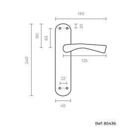 Edm Manillas 707 Níquel Satinado Juego de Manillas Placa Acero Maneta Aluminio Blíster 240x45mm