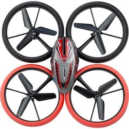 Flybotic FLY4891813848264 Drone con Control Remoto, Cama para Drones con Parachoques, 17 cm, Rojo y Negro, 8 años+