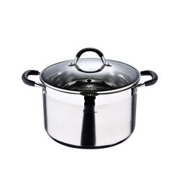Masterpro Olla Foodies Bgmp-1506-bk, Acero Inoxidable 18/10, 9.5L, Ø28x16.5cm, Tapa de Vidrio, Inducción Precio: 52.5000003. SKU: S7918176