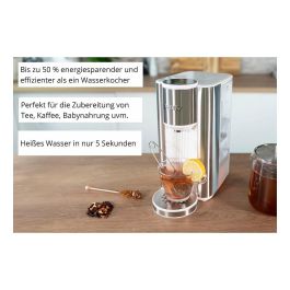 UNOLD Ava Express 18610 - Hervidor de Agua Eléctrico, 2.5 Litros, 2600 W, Acero Inoxidable y Plástico, 6 Ajustes de Temperatura, Indicador de Nivel, Plata y Blanco