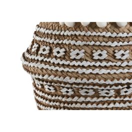 Macetero Tropical DKD Home Decor Marron Blanco 25 x 18 x 25 cm