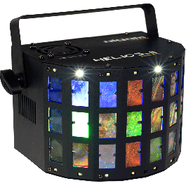 Algamlight Helios II Derby 2 en 1 con Estroboscopio - 4 LEDs RGBW 3W, 16 LEDs Blancos - Modos Automático, Musical, DMX