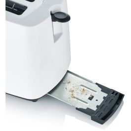 Severin AT 2286 Tostadora Automática 2 Rebanadas Blanca con Control de Tostado y Bandeja Recogemigas 700W
