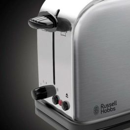 Russell Hobbs 21396-56 Tostador de Ranura Alargada con Regulador de Tostado Ajustable y Bandera Recogemigas
