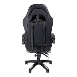 Edm Silla Gaming Ergonómica Negra y Blanca, Altura Regulable, Reclinable 90-135°, Soporte Lumbar, 150kg Máximo