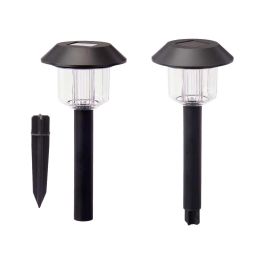 Ibergarden Baliza Solar de Plástico Negra Alta 12.5x29x12.5 cm (Set de 12)