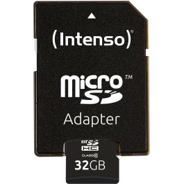 Intenso 3413480 Tarjeta Memoria Micro SD 32GB Clase 10 con Adaptador, Velocidad Lectura 20MB/s, Escritura 12MB/s